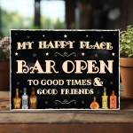 Novelty Patio Sign My Happy Place Funny Sign For Home Bar Novelty Patio Sign My Happy Place Funny Sign For Home Bar