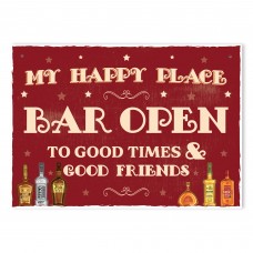 Patio Sign My Happy Place Funny Sign For Home Bar Man Cave Yard 