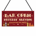 Funny Bar Sign For Man Cave BAR OPEN Sign Home Bar Plaque