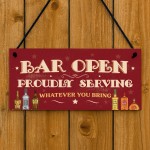 Funny Bar Sign For Man Cave BAR OPEN Sign Home Bar Plaque