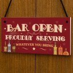 Funny Bar Sign For Man Cave BAR OPEN Sign Home Bar Plaque
