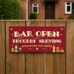 Funny Bar Sign For Man Cave BAR OPEN Sign Home Bar Plaque