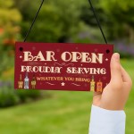 Funny Bar Sign For Man Cave BAR OPEN Sign Home Bar Plaque