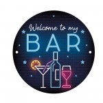 Welcome To My Bar Funny Home Bar Sign Neon Style Shed Sign