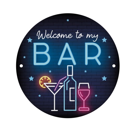 Welcome To My Bar Funny Home Bar Sign Neon Style Shed Sign
