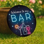 Welcome To My Bar Funny Home Bar Sign Neon Style Shed Sign