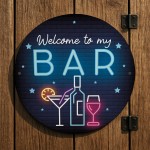 Welcome To My Bar Funny Home Bar Sign Neon Style Shed Sign