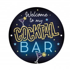 Welcome To My Cocktail Bar Funny Home Bar Sign Garden Shed Decor