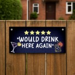 Funny Sign For Home Bar Neon Style Would Drink Here Again Sign Funny Sign For Home Bar Neon Style Would Drink Here Again Sign