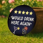 Funny Home Bar Sign Neon Style 5 Stars Would Drink Here Again