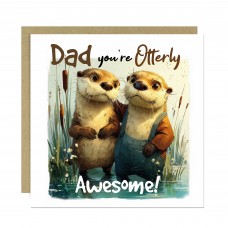 Dad Birthday Card Cute Birthday Card for Dad Otterly Awesome