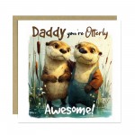 Daddy Birthday Card Cute Fathers Day Card Otterly Awesome Card Daddy Birthday Card Cute Fathers Day Card Otterly Awesome Card