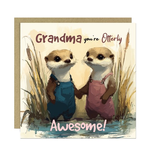 Grandma Birthday Card You're Otterly Awesome Thank You Card Grandma Birthday Card You're Otterly Awesome Thank You Card
