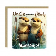 Uncle Birthday Card Cute Fathers Day Card Otterly Awesome Card