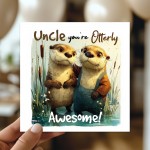Uncle Birthday Card Cute Fathers Day Card Otterly Awesome Card Uncle Birthday Card Cute Fathers Day Card Otterly Awesome Card