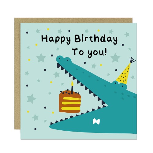 Crocodile Happy Birthday Card with Envelope Cute Animal Birthday Crocodile Happy Birthday Card with Envelope Cute Animal Birthday