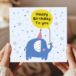 Happy Birthday Card with Envelope Cute Elephant Birthday Card 