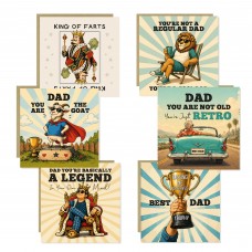 Funny Dad Card Pack of 6 Hilarious Birthday Fathers Day Card