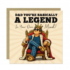 Funny Dad Card Dad Youre Basically A Legend Humour Card Cheeky