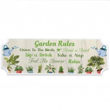 Garden Wall Plaques For Outisde Garden Rules Shed Sign 30x10cm