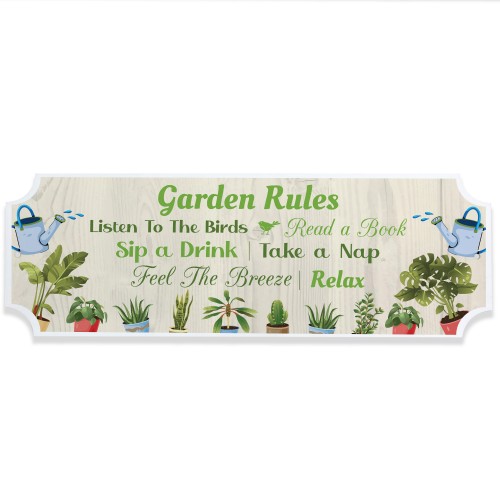 Garden Wall Plaques For Outisde Garden Rules Shed Sign 30x10cm