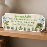 Garden Wall Plaques For Outisde Garden Rules Shed Sign 30x10cm