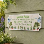 Garden Wall Plaques For Outisde Garden Rules Shed Sign 30x10cm