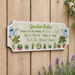 Garden Wall Plaques For Outisde Garden Rules Shed Sign 30x10cm