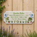 Garden Wall Plaques For Outisde Garden Rules Shed Sign 30x10cm