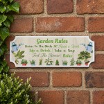 Garden Wall Plaques For Outisde Garden Rules Shed Sign 30x10cm