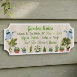 Garden Wall Plaques For Outisde Garden Rules Shed Sign 30x10cm