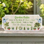 Garden Wall Plaques For Outisde Garden Rules Shed Sign 30x10cm