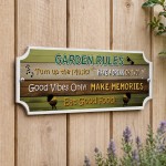 Garden Rules Plaque Gardening Gifts For Women Men Garden Shed