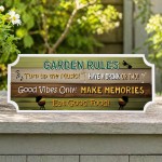 Garden Rules Plaque Gardening Gifts For Women Men Garden Shed