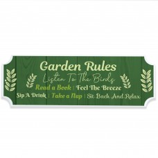 Garden Rules Wall Plaque Garden Shed Summer House Signs