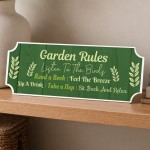Garden Rules Wall Plaque Garden Shed Summer House Signs