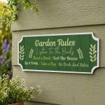 Garden Rules Wall Plaque Garden Shed Summer House Signs