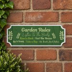 Garden Rules Wall Plaque Garden Shed Summer House Signs
