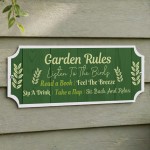Garden Rules Wall Plaque Garden Shed Summer House Signs