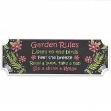 Garden Rules Plaque Sign Garden Shed Decor For Outside
