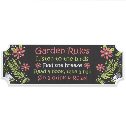 Garden Rules Plaque Sign Garden Shed Decor For Outside