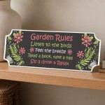 Garden Rules Plaque Sign Garden Shed Decor For Outside