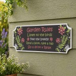 Garden Rules Plaque Sign Garden Shed Decor For Outside