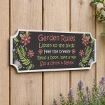 Garden Rules Plaque Sign Garden Shed Decor For Outside