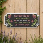 Garden Rules Plaque Sign Garden Shed Decor For Outside