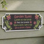 Garden Rules Plaque Sign Garden Shed Decor For Outside
