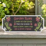 Garden Rules Plaque Sign Garden Shed Decor For Outside