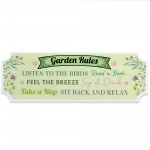 Garden Rules Sign For Shed Fence Patio Gardening Gift 30x10cm