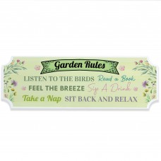 Garden Rules Sign For Shed Fence Patio Gardening Gift 30x10cm