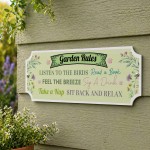 Garden Rules Sign For Shed Fence Patio Gardening Gift 30x10cm